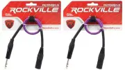2 Rockville RCXMB1.5P Purple 1.5' Male REAN XLR to 1/4'' TRS Balanced Cables