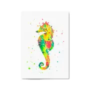 Seahorse Cartoon Sealife Nursery Baby Wall Art #1