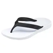 ARCHLINE Orthotic Thongs Arch Support Shoes Footwear Flip Flops Orthopedic - White/Black