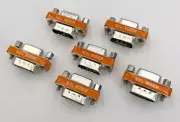 6 Pcs Mini Null Modem DB9 Male to Female Adapter Gender Changer RS232 Crossover