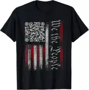 Retro Vintage QR American Flag Funny Trump Dance Code T-Shirt