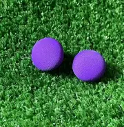 Handmade Button Earrings Stud Solid Purple Fabric Retro 80s Club Style NEW