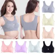 Plus Size Women Bra Ladies Cotton Quake-Proof Underwear Sleep Tops No Buckles No