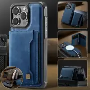 For iPhone 16 15 14 13 12 Pro Max Plus Leather Flip Wallet Card Case Stand Cover