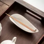 2pc/Set Curled Leaves Shape Ceramic Teaspoon Chinese Style Tea Shovel Tea Scoop