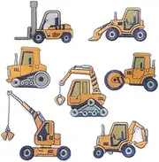Holibanna 7Pcs Cartoon Engineering Vehicle Embroidered Patches for Clothing DIY Craft Projects Scrapbooking Durable Applique for Clothes Shoes and Accessories