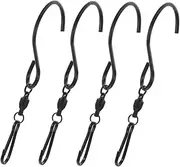Abaodam 4Pcs Heavy Duty Stainless Steel Swivel S Hooks for Easy Hanging of Wind Chimes Bird Feeders Plants Outdoor Decorations Secure Versatile and Stylish Design