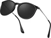 [Ulknyss] Polarised Sunglasses Womens Vintage Round Sun Glasses Retro Cat Eye Shades with UV400 Protection for Womens