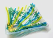 Fused Striped White Art Glass Mini Trinket Dish