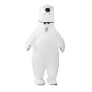 Inflatable Polar Bear Costume For Adults, Cute Walking Prop For Performances, Requires 4 Aa Batteries