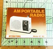 Vintage AM Transistor Radio By International, Model IC90 - New In Box - Untested