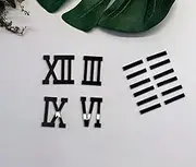 Yuxuanish 2 Sets of Acrylic Roman Numerals,Black Numerals &Dashes for Epoxy Resin Wall Clock Replacement Repairing Clock Accessories (Black, 7CM)