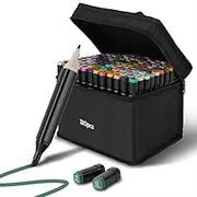 120 Colors Alcohol Markers Set, Coloring Markers for Adults and Kids, Touch Markers, Art Markers, with Carrying Bag and Stand Case, for Artists Adult Coloring Sketching Designing (120)