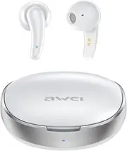 AWEI T75 Wireless Earbuds Bluetooth, in Ear Buds Ligh Weight Headphones, Wireless Ear Buds IPX6 Waterproof, 200mAH Headphone Charging Pod 30 Hrs Playtime with Charging Case, Clear Calls Earphones