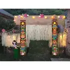 2Pcs Door Banner, Create Atmosphere Porch Sign for Hawaiian Luau Mardi Gras