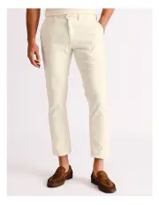 [Van Heusen] Brushed Oxford Slim Chino Pant in Cream
