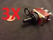 3x waterproof DPDT Momentary-Off-Momentary ON/OFF/ON Toggle Switches 15A 1/2"