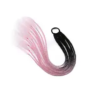 2 Pcs braid Ponytail Hairpiece With Rubber band hair ring 24 inch Synthetic Hair Ponytail Hair Extension Rainbow