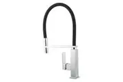 AQUAPERLA Blaze Pull Down Kitchen Mixer Tap - Chrome with Black Silicone