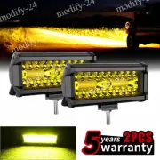 2x 7Inch 20000LM LED Work Light Bar Flood Spot Pod Offroad Fog Driving ATV Truck