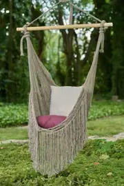 Extra Large Hammock Chair, Cotton Rope, Handmade in Mexico, 110kg Cap