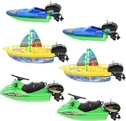 OHPHCALL 6-Piece Bath Toys Boats Water for Boys and Girls Plastic Boat Sailboat Models Boys and Girls Bath Set Random Color
