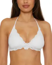 Becca by Rebecca Virtue Colette Crochet Flower Halter Bikini Top
