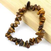 Natural Tiger's Eye Stone Quartz Hand Strings Crystal Gravel Stretchy Bracelet