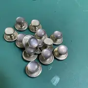 Mens Classical Shirt Tuxedo Buttons 10 Studs Set ivory On Silver Preowned Stock
