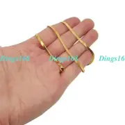 18K Yellow Gold Filled Hypoallergenic 24 inch 2mm Thin Italian Herringbone Chain
