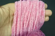 Natural 3-4MM Pink Rose Quartz Round Micro Faceted Gemstone Beads 12" 5 Strands