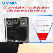 DC controlled AC small single-phase solid state relay SSR-60DA 60A