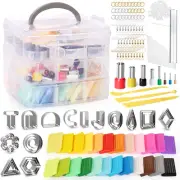 Caydo Polymer Clay Earring Making Kit with 3 Layer Storage Box, 30 Earring Cu...