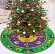 Mardi Gras Tree Skirt, Carnival Mardi Gras Masquerade 36IN Christmas Tree Skirts