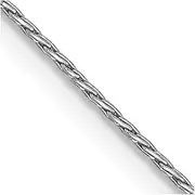 [JewelryWeb] 14ct White Gold Solid Polished Lobster Claw Closure .8mm Baby Parisian Wheat Chain Necklace Jewelry Gifts for Women - Length Options: 41 46 51 61