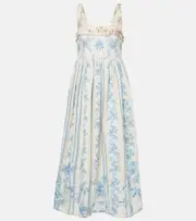 [Agua by Agua Bendita] Agua by Agua Bendita Barbara floral linen midi dress UK 12 blue