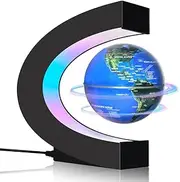 Magnetic Levitation Floating Globe with LED Light，Cool Things for Your Room, Globes for Adults, C Shape Office Desk Decoration, Levitating Display,Unique Gift Tech Accessories for Father/Husband/Men