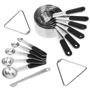 Measuring Cups and Spoons Set with Silicone Handle and Clear Laser Scale 12-P...