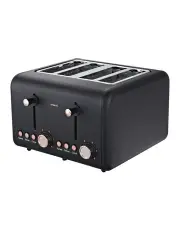 [Pronti] 4 Slice Toaster Rose Trim Collection in Black