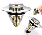Stainless steel Bathroom Sink drain plug easy to install filters hair and etc...