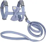 Sosoport Cat Bowtie Leash Vest Strap for Kitten Soft Polyester Comfortable Fit Daily Walk Party Outfit