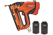 BRAND NEW PASLODE CORDLESS GAS ANGLED FINISH NAILER KIT 916200 2 BATTERIES
