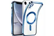 For Apple iPhone XR MagSafe Magnetic Case with HaloLock Shockproof Military Grade Protection Scratch Resistant Back Clear Protective Cover (Rose Gold)