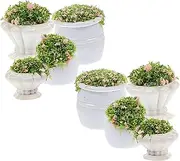8pcs Mini Planter Vase Pot Toy Table Model Fairy Accessories Green Decorations Fausse Miniature Green Accessories Artificial Fake Plant Model Scenery Faux Plants Greenery Plastic