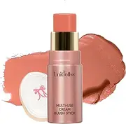 Multi-Use Makeup Cream Blush Stick, Unidollss 3-in-1 Buildable Blush Stick for Cheeks, Eyes, and Lips, Hydrating formula, All day wear, Easy Application with Thumb Puff Included (03 PALPITATING)