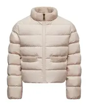 Moncler Enfant Logo Patch Down Jacket 6Y,4Y light beige