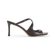 [Jimmy Choo] Jimmy Choo-Brown Anise 75 Nappa Leather Sandals-Donna 36 IT