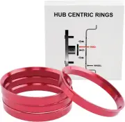 Red Alloy Aluminum Hub Centric Rings 70.3 to 72.6 - Performance Wheel Hubcentric