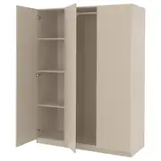 PAX / FORSAND wardrobe combination, grey-beige/grey-beige, 150x60x201 cm