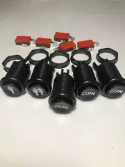 Arcade Push Black Button player 1 P1 P2 2 COIN PAUSE micro switch game credit